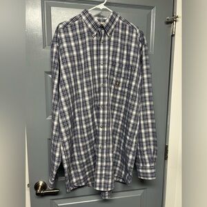 WRANGLER RIATA MENS BUTTON UP SHIRT. blue plaid 17.5x 28*